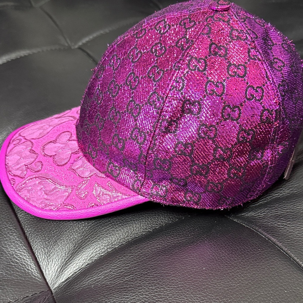 Gucci GG Metallic Pink Baseball Cap - Picture 4 of 11